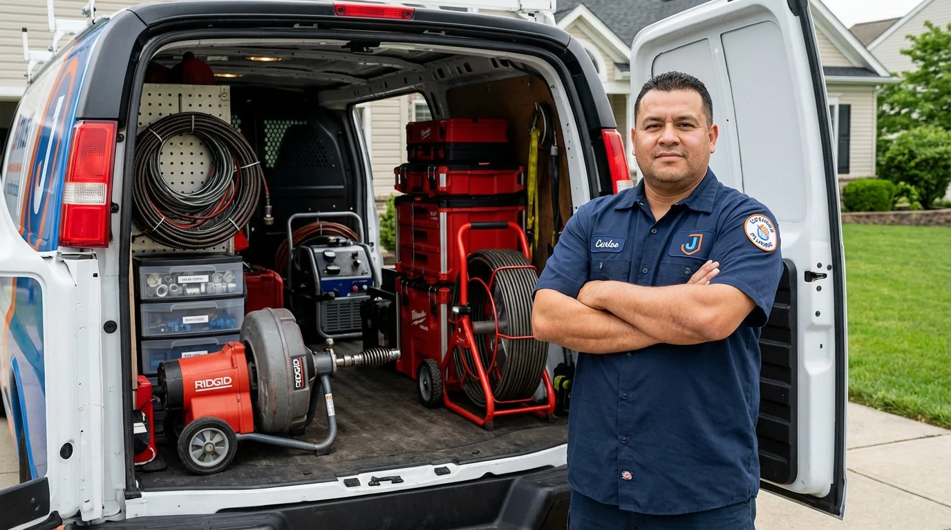 Professional drain cleaning equipment and Johns Plumbing LLC plumber in Oviedo