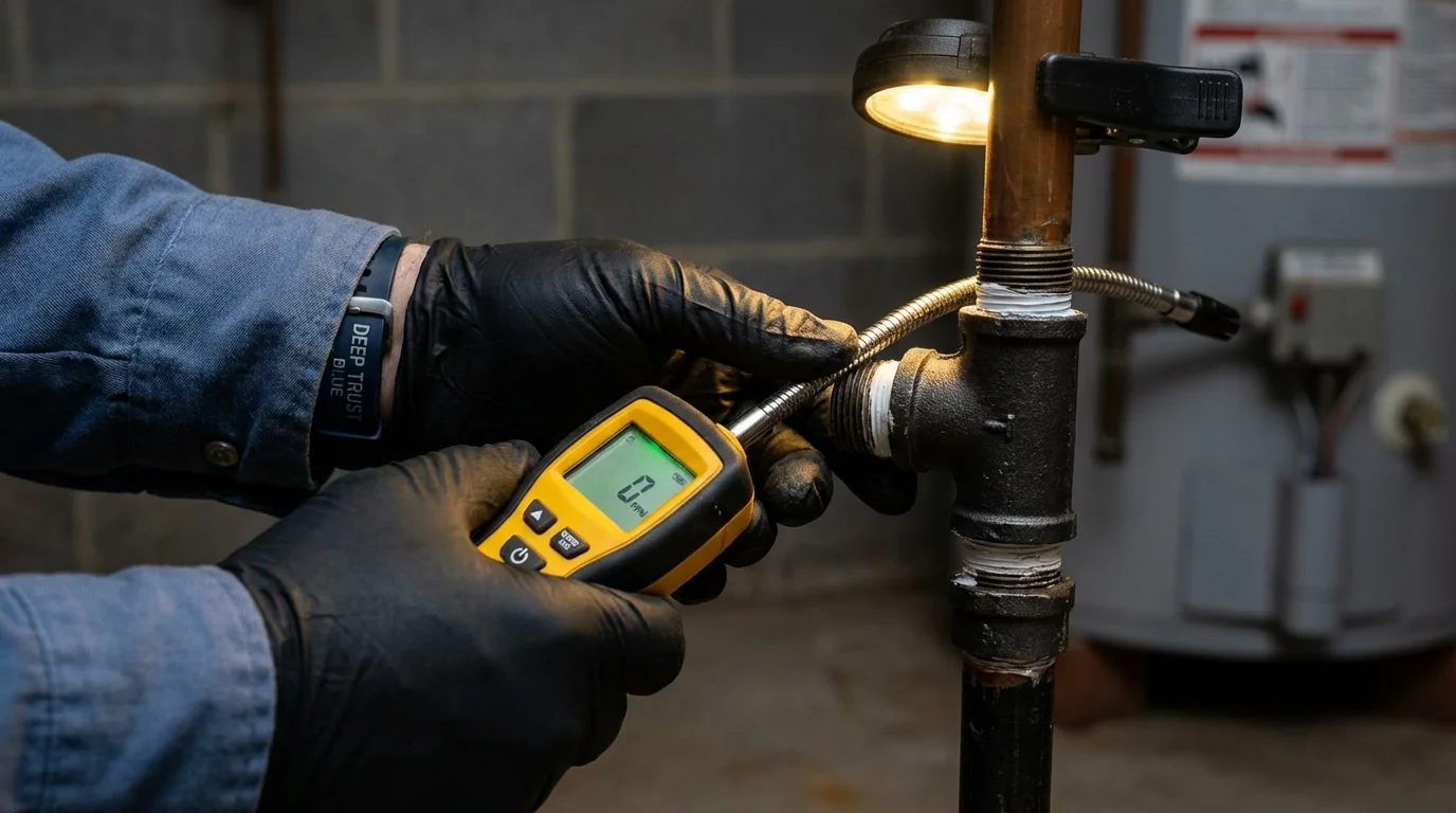 Gas leak detection with electronic sniffer by Johns Plumbing LLC in Oviedo